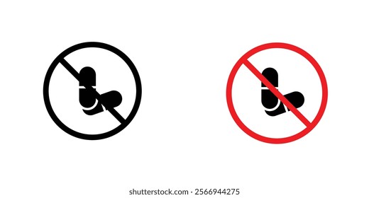 No drugs signs. vector signs set