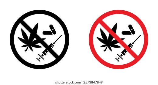 No drugs signs vector set