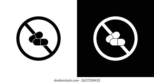 No drugs signs vector, solid illustration, pictogram