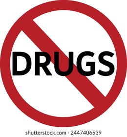 No Drugs Symbol Sign Vector Illustration
