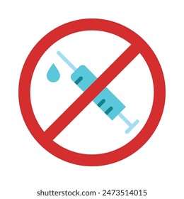 No Drugs Vector Flat Icon Design