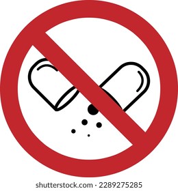 No Drugs Vector Icon illustration on white background..eps