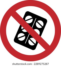 No Drugs Vector Icon illustration on white background 