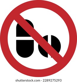 No Drugs Vector Icon illustration flat icon on white background 