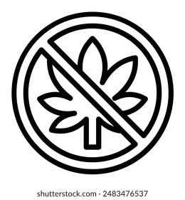 No Drugs Vector Line Icon Design