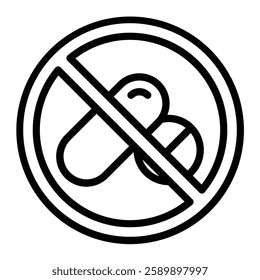 No Drugs Vector Line Icon Design For Personal And Commercial Use