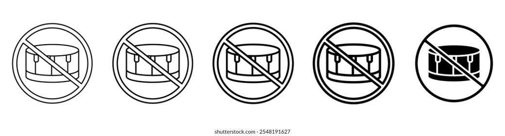 no icono de tambor Conjunto de logotipo de línea delgada simple