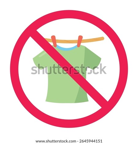 No drying clothes sign, laundry drying prohibition sign, do not dry clothes here sign, forbidden clothesline icon, prohibited laundry area sign