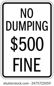 No dumping fine warning sign