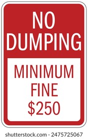 No dumping fine warning sign