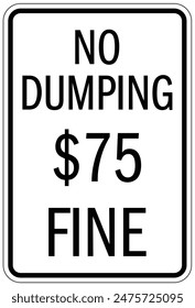 No dumping fine warning sign