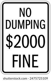 No dumping fine warning sign