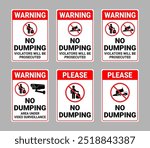 No Dumping Signs Vector Illustration