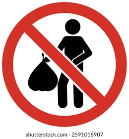 No dumping warning sign and labels
