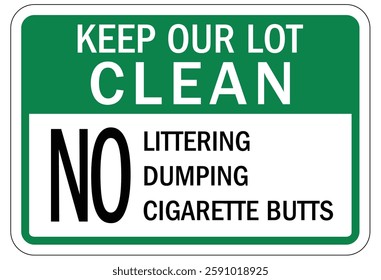 No dumping warning sign and labels