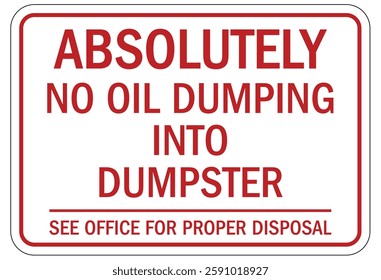 No dumping warning sign and labels