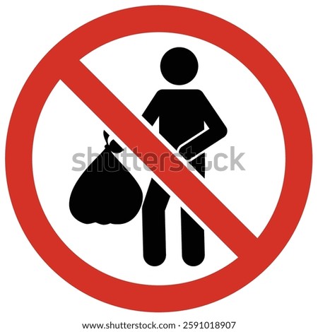 No dumping warning sign and labels