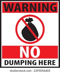 No dumping warning sign vector