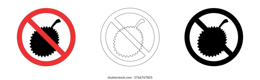 No durian fruit allowed traffic sign in vector format