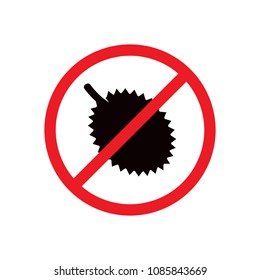 No durian sign. Color print on white background