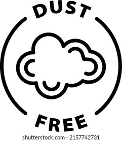 no dust free black outline badge icon label isolated vector on transparent background	