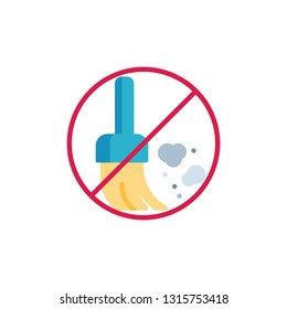 No dust prohibition flat icon, vector sign, colorful pictogram isolated on white. Stop dust, allergen symbol, logo illustration. Flat style design