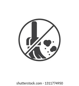 No Dust Prohibition Vector Icon. Filled Flat Sign For Mobile Concept And Web Design. Stop Dust, Allergen Simple Glyph Icon. Symbol, Logo Illustration. Pixel Perfect Vector Graphics