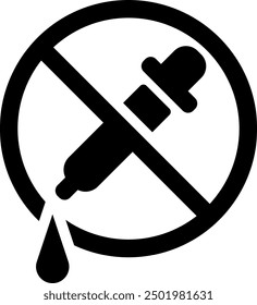 No dye vector icon with drop and lab tube