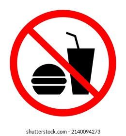 No eat and drink signs.Vector illustration.