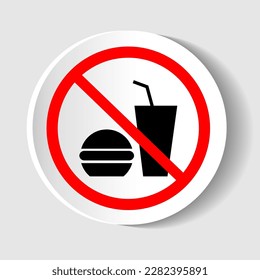 No eat and drink signs.Vector illustration.
