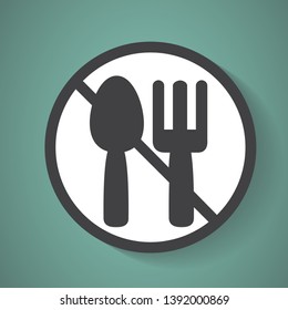 no eat icon. Flat icon design style. Eps 10