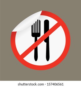 No eat vector sign on a gray background