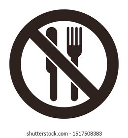 No eating allowed isolated on white background