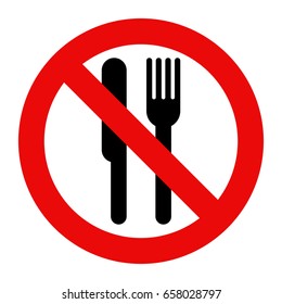 No eating allowed isolated on white background