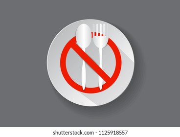 No eating allowed sign. Red prohibition no food sign.vector design eps.10