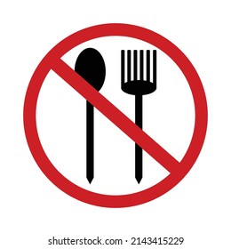 No Eating Allowed Sign Red Prohibition Stock Vector (Royalty Free ...