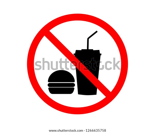 No Eating Allowed Sign Red Prohibition Stock Vector (Royalty Free ...