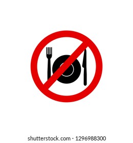no eating area icon, vector illustration