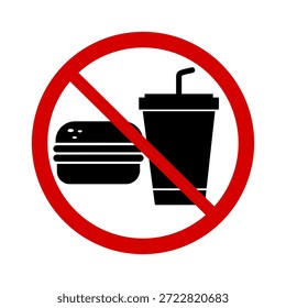 No comer ni beber señal permitida. No se permiten símbolos de prohibición que indiquen alimentos y bebidas.
