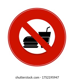 No eating or drinking sign, Fast food danger