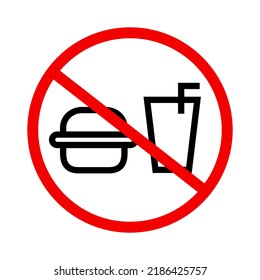 No Eating Drinking Sign Food Beverage Stock Vector (Royalty Free ...