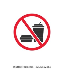 No Eating And Drinking Sign Icon Vector Design.