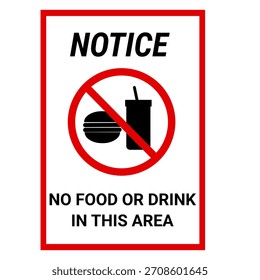 No eating and drinking sign on a white background.