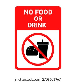 No eating and drinking sign on a white background.