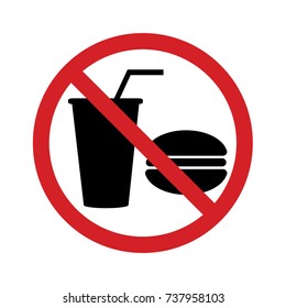 no eating or drinking sign on white background,vector illustration.