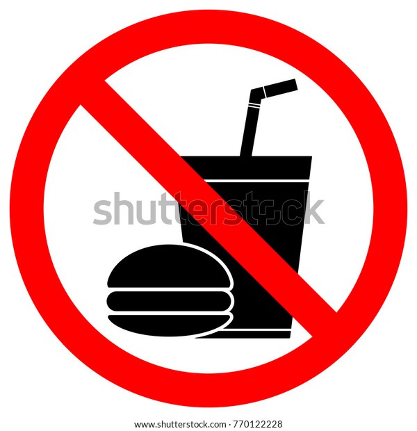 No Eating Drinking Sign Paper Cup Stock Vector (Royalty Free) 770122228 ...