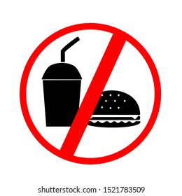 no eating and drinking symbol, forbidden sign, -vector