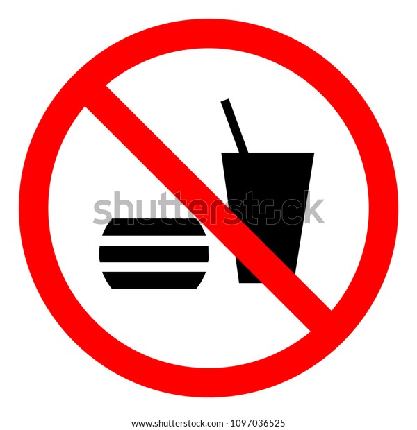 No Eating Drinking Symbol Vector Illustration Stock Vector (royalty 