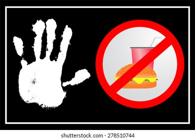 No eating and drinking vector sign