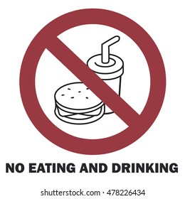 No eating and drinking warning sign